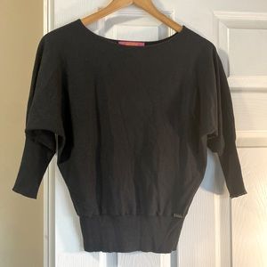 3/4 sleeve cinched waist sweater